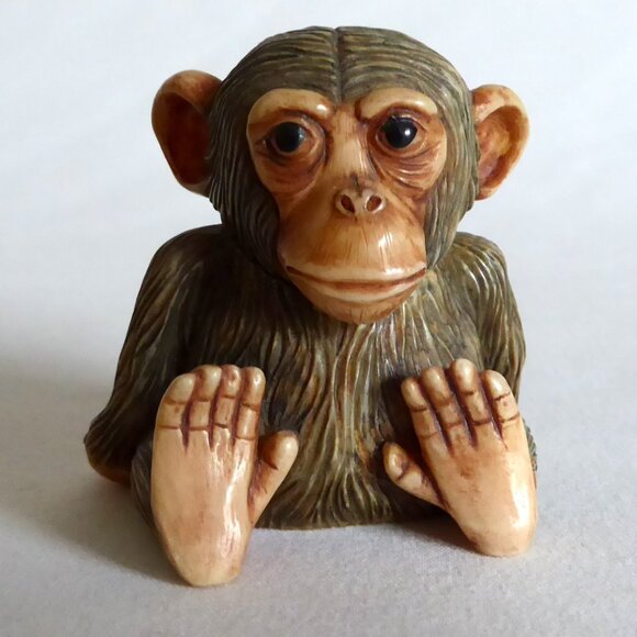 RETIRED 2003 HARMONY KINGDOM POT BELLYS BABY CHIMPANZEE PANNY MONKEY LIDDED BOX - Picture 1 of 16